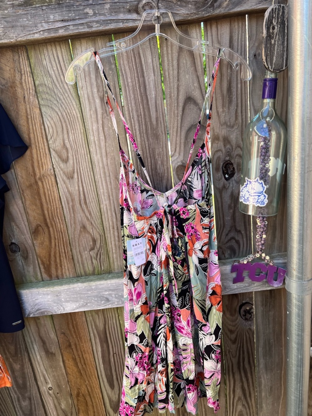 👗Roxy Black Summer fling Floral spaghetti straps dress. - Picture 8 of 12